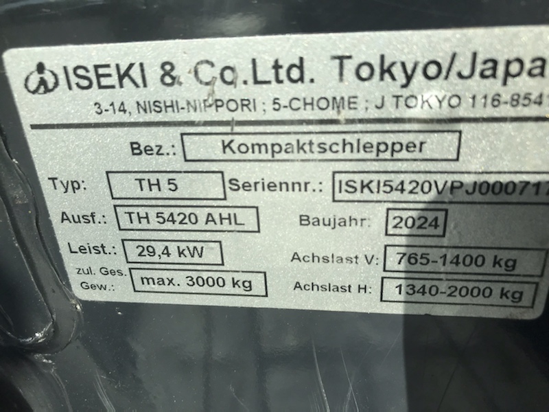 Kommunaltraktor - TH 5420 AHLK - BJ 2024 - 132 BStd.