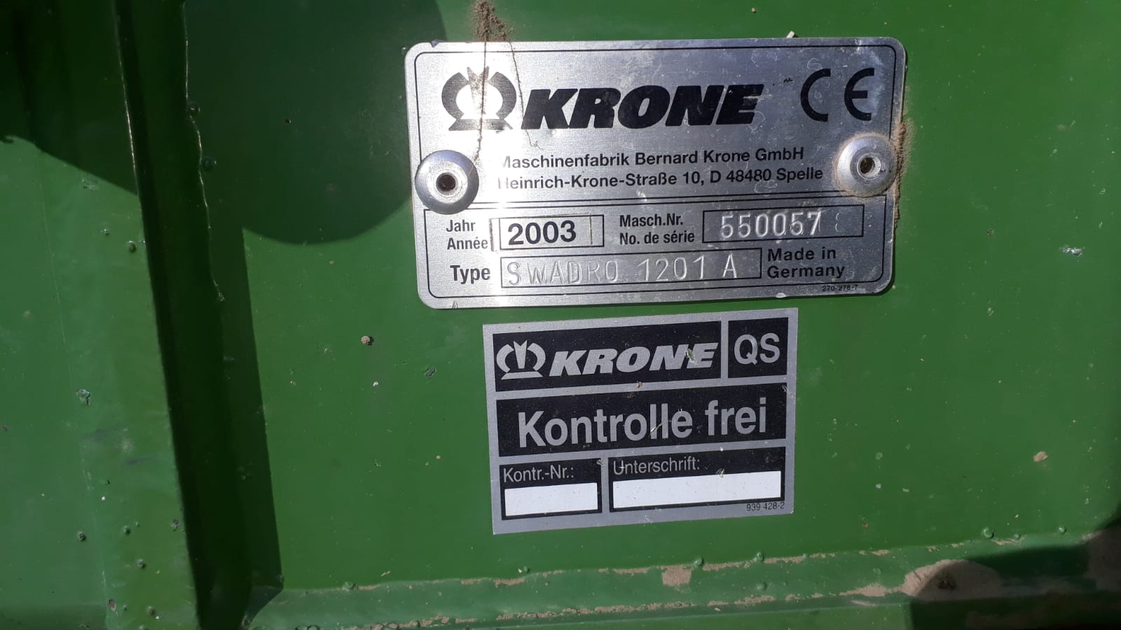 Krone  -  Swadro 1201 A  -  BJ 2003